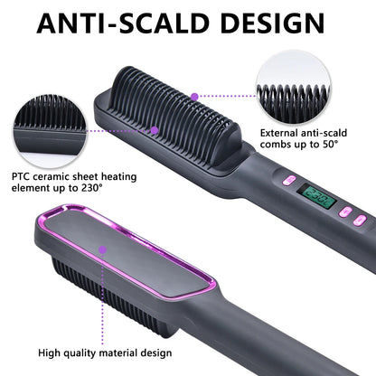 Electric Hot Comb – 2-in-1 Hair Straightener & Styling Brush