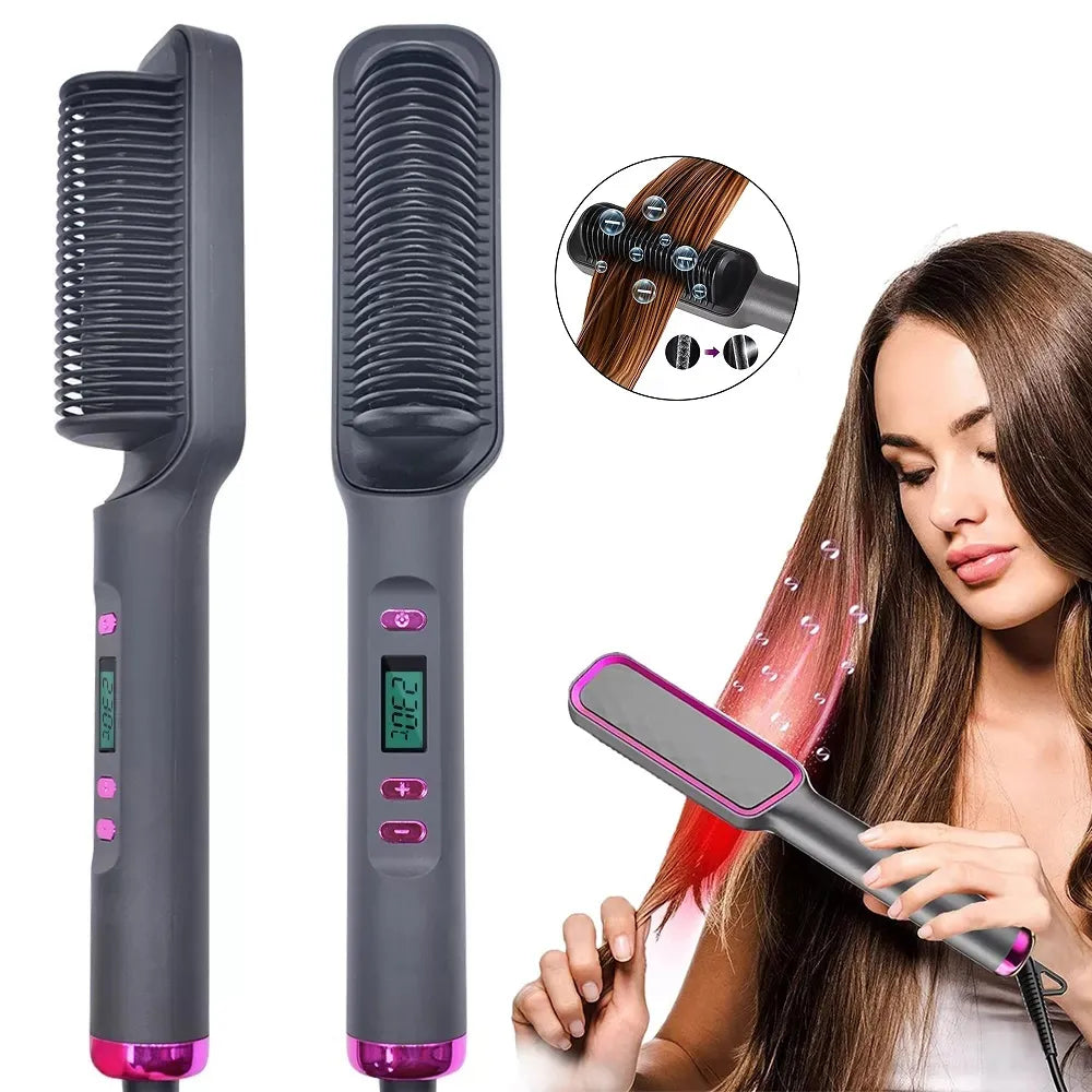 Electric Hot Comb – 2-in-1 Hair Straightener & Styling Brush