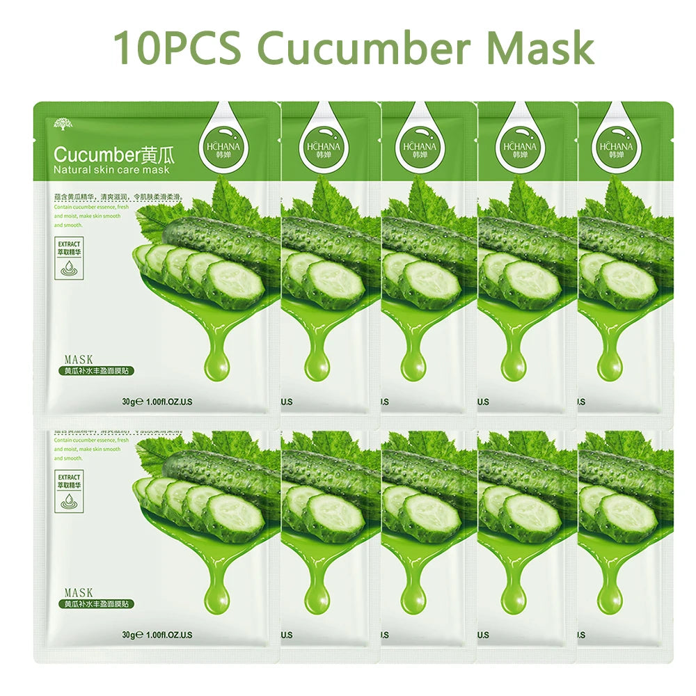 10pcs Hydrating & Oil-Control Sheet Masks