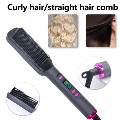 Electric Hot Comb – 2-in-1 Hair Straightener & Styling Brush